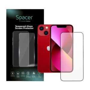 FOLIE STICLA  Spacer pentru Iphone 13 Mini, grosime 0.3mm, acoperire totala ecran, strat special anti-ulei si anti-amprenta, Tempered Glass, sticla 9D, duritate 9H "SPPG-AP-IP13M-TG"