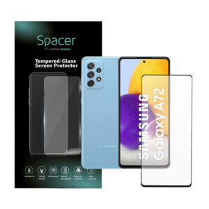 FOLIE STICLA  Spacer pentru Samsung Galaxy A72, grosime 0.3mm, acoperire totala ecran, strat special anti-ulei si anti-amprenta, Tempered Glass, sticla 9D, duritate 9H "SPPG-SM-GX-A72-TG"