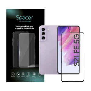 FOLIE STICLA  Spacer pentru Samsung Galaxy S21 FE, grosime 0.3mm, acoperire totala ecran, strat special anti-ulei si anti-amprenta, Tempered Glass, sticla 9D, duritate 9H "SPPG-SM-GX-S21FE-TG"