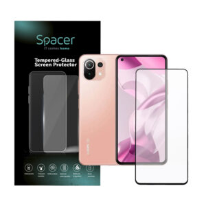 FOLIE STICLA  Spacer pentru Xiaomi Mi 11 Lite 5G, grosime 0.3mm, acoperire totala ecran, strat special anti-ulei si anti-amprenta, Tempered Glass, sticla 9D, duritate 9H "SPPG-XI-MI-11L5G-TG"