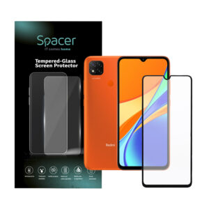 FOLIE STICLA  Spacer pentru Xiaomi Redmi 9C, grosime 0.3mm, acoperire totala ecran, strat special anti-ulei si anti-amprenta, Tempered Glass, sticla 9D, duritate 9H "SPPG-XI-RM-9C-TG"