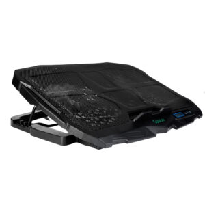 STAND SPACER notebook 17" Gaming, sita metal, Airflow: 72CFM, 2xfan 12.5cm, 2xfan 7cm, led blue, 2xUSB, Turatie reglabila, black, "SPS-Gaming" (timbru verde 0.8 lei)