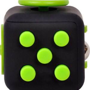 CUB ANTISTRES SPACER, FIDGET, black cu butoane green, "SP-CUBE-FGET"
