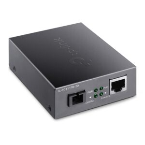 MEDIA CONVERTOR TP-LINK 10/100 Mbps WDM , 1× 100 Mbps cu POE 802.3af, SC Fiber Port, 1× 10/100 Mbps RJ45 Port (Auto MDI/MDIX), pana la 20km "FC111PB-20" (include timbru verde 1.75 lei)