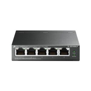 SWITCH PoE TP-LINK  5 porturi Gigabit (4 PoE+), IEEE 802.3at/af, 40W maxim total, carcasa metalica "TL-SG1005LP" (timbru verde 2 lei)