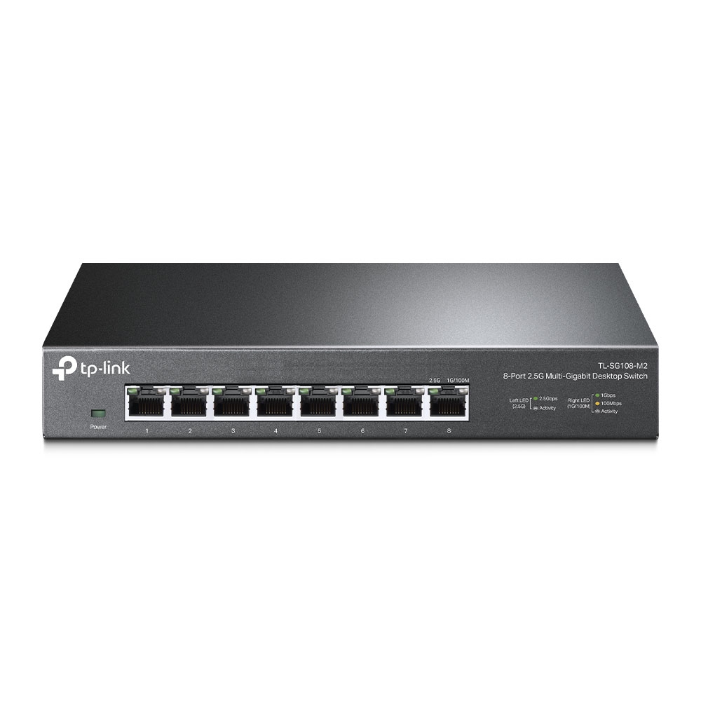 SWITCH TP-LINK  8 porturi 2.5 Gigabit. carcasa metalica "TL-SG108-M2" (timbru verde 2 lei)