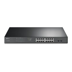 SWITCH TP-LINK  16 porturi Gigabit, 16 x POE 192W total power, 2 x SFP, carcasa metal TL-SG1218MPE (timbru verde 2 lei)