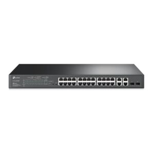 SWITCH SMART TP-Link 24 PORTURI POE+ 10/100M + 4 PORTURI 10/100/1000M, 2 sloturi Gigabit SFP , TP-LINK "TL-SL2428P" (timbru verde 2 lei)
