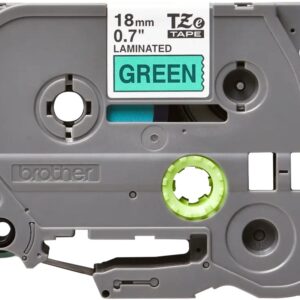 Banda laminata Original Brother Black on Green, TZE741, pentru D400|D450|E300|H300|18R|300|310|320|340|1300|1700|1750|1760|1800|1810|1830|1880|1890|1900|1910|1950|1960|2030|2040|2100|2110|ST5, 18mm, incl.TV 0 RON, "TZE741"