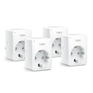 PRIZA inteligenta TP-LINK, Schuko x 1, conectare prin Schuko (T), 10 A, programare prin smartphone, Bluetooth, WiFi, alb "Tapo P100(4-pack)" (timbru verde 0.18 lei)