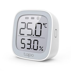 SENZOR SMART de temp si umiditate TP-LINK, necesita hub Tapo H100 ptr functionare,programare prin smartph aplic Tapo,display 2.7" E-ink, 2xbaterii AAA,WiFi, alb "Tapo T315" (timbru verde 0.18 lei)