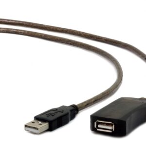 CABLU USB GEMBIRD prelungitor, USB 2.0 (T) la USB 2.0 (M), 5m, activ (permite folosirea unui cablu USB lung), black "UAE-01-5M" (timbru verde 0.08 lei)