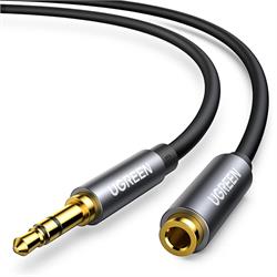 CABLU audio Ugreen, "AV118" stereo 3.5 mm jack (T) la 3.5 mm jack (M), 5m, conectori auriti, negru "10538" (timbru verde 0.18 lei) - 6957303815388