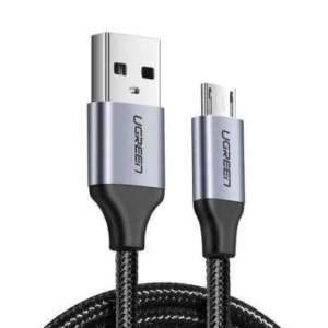CABLU alimentare si date Ugreen, "US290", Fast Charging Data Cable pt. smartphone, USB la Micro-USB, braided, 2m, negru "60148" (timbru verde 0.08 lei) - 6957303861484