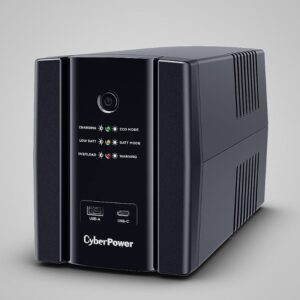 UPS CYBER POWER Line Int. cu sin. simulata, cu management, Tower, LED, 2200VA/1320W, AVR, 4x Schuko, baterie 2x 12V/9Ah, incarcare pana la 8h, USB, incarcare USB-A/USB-C, 2x RJ45, tehn. GreenPower, "UT2200EG" (timbru verde 11 lei)