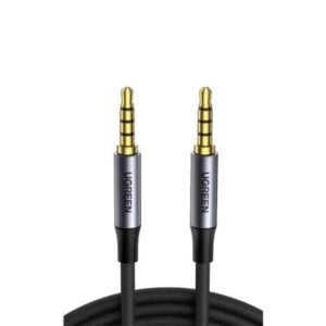 CABLU audio Ugreen, "AV183" stereo 4-pini (3.5 mm jack T/T), conectori auriti, 1.5m, braided, negru "20497" (timbru verde 0.18 lei) - 6957303824977