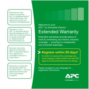 Extensie garantie APC 1 an pentru produs nou din seria BX, BE, BK, BR ,SC620I "WBEXTWAR1YR-SP-01"
