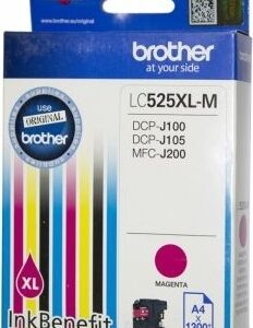 Cartus Cerneala Original Brother Magenta, LC525XLM, pentru DCP-J100|J105|MFC-J200, 1.3K, (timbru verde 0.15 lei), "LC525XLM"