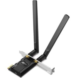 ADAPTOR RETEA TP-LINK AX1800, extern wireless 2.4 GHz | 5 GHz, PCI-E port, 1800 Mbps, WI-FI 6 si Bluetooth 5.2, antena externa x 2, "Archer TX20E" (timbru verde 0.18 lei)