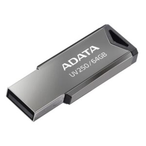 MEMORIE USB 2.0 ADATA 64 GB, clasica, carcasa metalica, argintiu, "AUV250-64G-RBK" (timbru verde 0.03 lei)