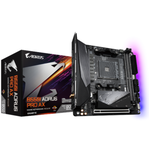 PLACA de BAZA Gigabyte "B550I AORUS PRO AX", skt AM4, mini ITX, AMD B550, 2 x DDR4, max. 64 GB, 4 x SATA, 1 x M.2, 7.1, "B550I AORUS PRO AX"