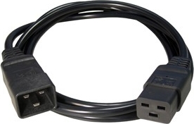 CABLU alimentare GEMBIRD prelungitor, 1.5m, intrare C20, iesire C19, 16A, bulk, black, "PC-189-C19" (timbru verde 0.8 lei)