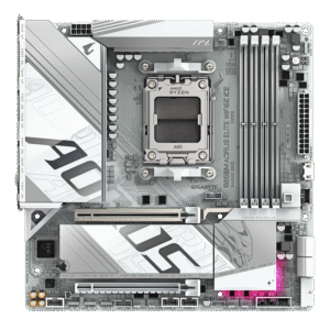 Placa de baza GIGABYTE B850M AORUS ELITE WIFI6E ICE, AM5, DDR5, Wi-Fi, BT, mATX, Alb "B850M A ELT WF6E ICE"