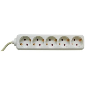 PRELUNGITOR Bachmann, Schuko x 5, 10A, conectare prin Schuko (T), cablu 1.5 m, fara protectie, alb, "BM-3812500" (timbru verde 0.18 lei)