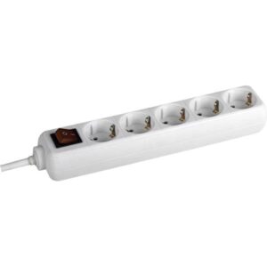 PRELUNGITOR Bachmann, Schuko x 5, conectare prin Schuko (T), cablu 1.5 m, fara protectie, alb, "BM-3812545" (timbru verde 0.18 lei)