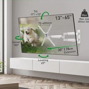Barkan TV Wall Mount 13"- 65" White "BM343XLW"