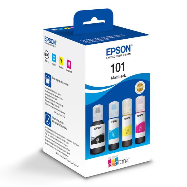 Combo-Pack Original Epson CMYK, nr.101, pentru L4150|L4160|L6160|L6170|L6190, 70mlx3+127mlx1, incl.TV 0.11 RON, "C13T03V64A"(RAPO)