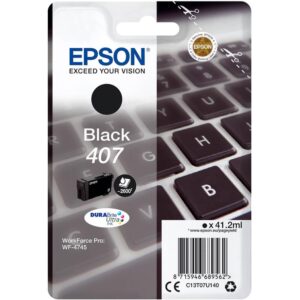 Cartus Cerneala Original Epson Black, nr.407, pentru WF-4745 Series , 41,2ml, (timbru verde 0.15 lei), "C13T07U140"(RAPO)