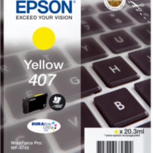 Cartus Cerneala Original Epson Yellow, nr.407, pentru WF-4745 Series , 20,3ml, (timbru verde 0.15 lei), "C13T07U440"(RAPO)