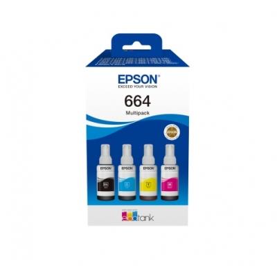 Combo-Pack Original Epson CMYK, 664 Combo, pentru L100|L120||L200|L110|L210|L220|L300|L355|L550, (timbru verde 0.15 lei), "C13T66464A"(RAPO)
