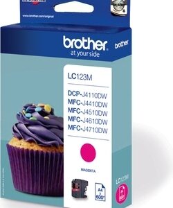 Cartus Cerneala Original Brother Magenta, LC123M, pentru DCP-J4110| MFC-J4410|J4510|J4610|J4710|J6520|J6920, 600, (timbru verde 0.15 lei), "LC123M"