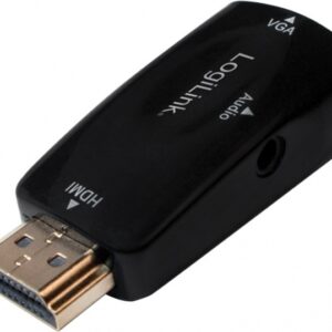 ADAPTOR video LOGILINK, splitter HDMI (T) la VGA (M) + Jack 3.5mm (M), rezolutie maxima Full HD (1920 x 1080) la 30Hz, black, "CV0107" (timbru verde 0.8 lei)