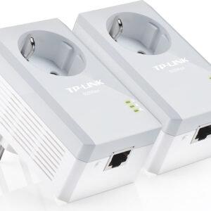 KIT ADAPTOR POWERLINE TP-LINK tehnologie AV,  AV600, pana la 600Mbps, 1 port 10/100Mbps, priza AC, 2buc. "TL-PA4010PKIT" (timbru verde 2 lei)