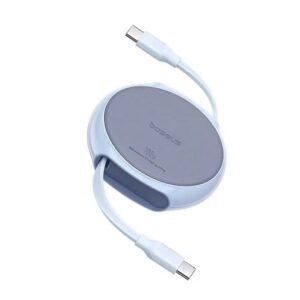 CABLU alimentare si date Baseus Free2Draw Mini, Fast Charging Data Cable pt. smartphone, retractabil, USB Type-C la USB Type-C 100W, 1m, albastru "P10368400311-00" (timbru verde 0.08 lei) - 6932172653590