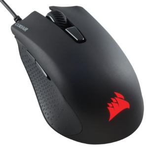 MOUSE CORSAIR, "Harpoon RGB Pro", gaming, cu fir, USB, optic, 12000 dpi, butoane/scroll 6/1, iluminare, butoane programabile, negru, "CH-9301111-EU" (timbru verde 0.18 lei)