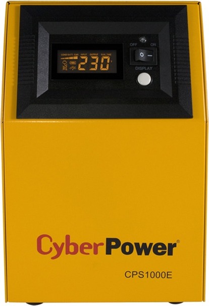 UPS CYBER POWER Inverter (pt. motoare, pompe etc.), Sinusoida Pura, LCD, 1000VA/700W, AVR, 2x Shucko, fara baterie, functioneaza cu baterie de 12V, "CPS1000E" (timbru verde 11 lei)