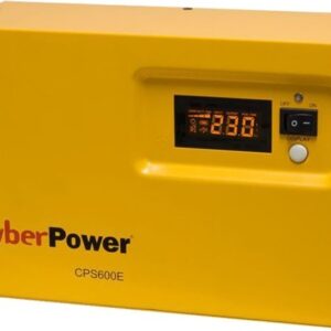 UPS CYBER POWER Inverter (pt. motoare, pompe etc.), Sinusoida Pura, LCD,  600VA/420W, AVR, 1x Shucko, fara baterie, functioneaza cu baterie de 12V, "CPS600E" (timbru verde 4 lei)