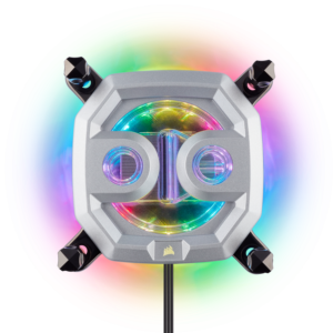 WATER block CORSAIR, filet pt. CPU, skt Intel LGA 2011/2066 AMD sTR4/sTRX4, pt filet G 1/4", luminat RGB, silver, "CX-9010001-WW"
