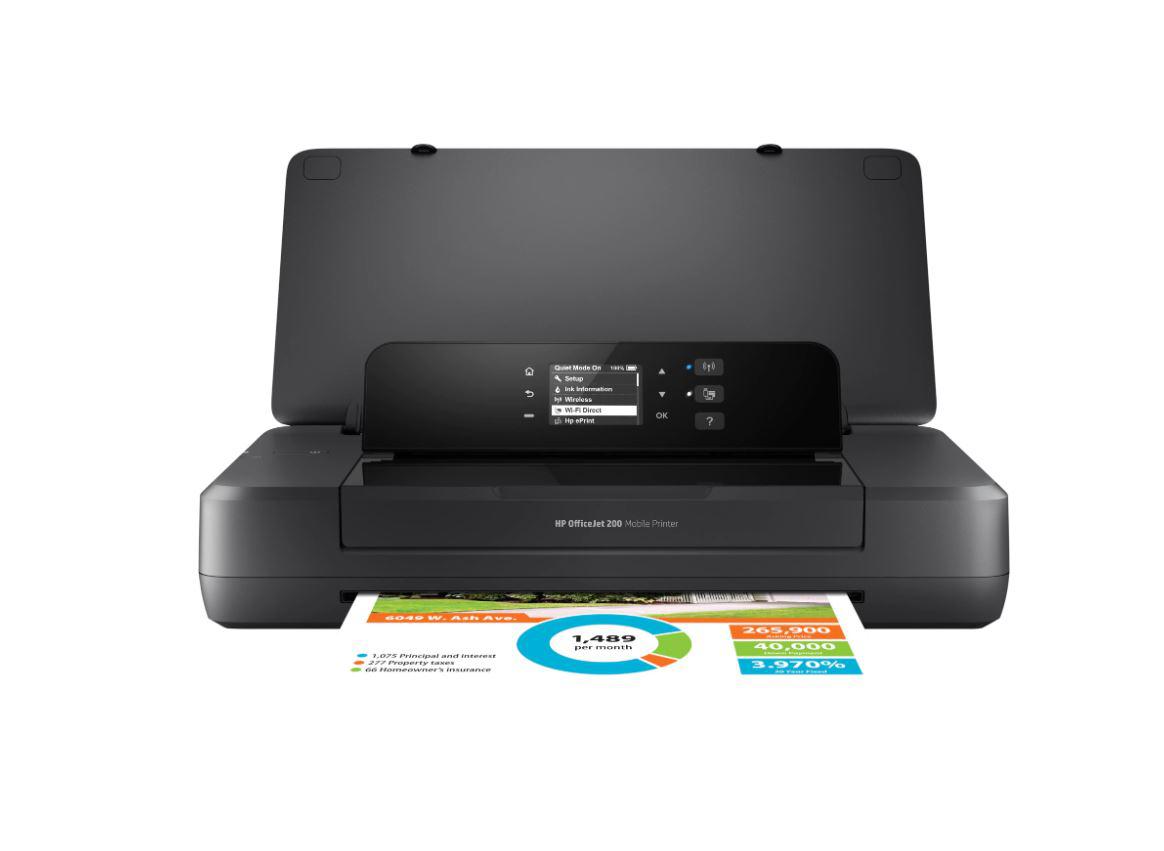 Imprimanta inkjet Color HP OfficeJet 200, A4, Functii: Impr., Viteza de Printare Monocrom: 10ppm, Viteza de printare color: 7ppm, Conectivitate:USB|WiFi, Duplex:Da, ADF:Nu(Timbru Verde 4lei) "CZ993A"