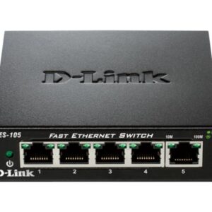 SWITCH D-LINK  5 porturi 10/100Mbps. carcasa metalica, "DES-105" (timbru verde 2 lei)