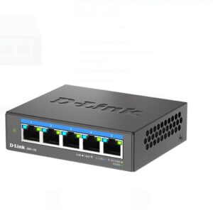 SWITCH D-Link, 5 porturi 2.5Gbps, carcasa metalica, "DMS-105" (timbru verde 0.8 lei)