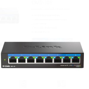 SWITCH D-Link, 8 porturi 2.5Gbps, carcasa metalica, "DMS-108" (timbru verde 0.8 lei)
