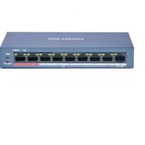 SWITCH. PoE Hikvision, port 10/100 x 8, carcasa metalica, "DS-3E0109P-E/M(B)" (timbru verde 2 lei)