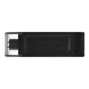 MEMORIE USB 3.2 Type-C KINGSTON 128 GB, clasica, carcasa plastic, negru, "DT70/128GB" (timbru verde 0.03 lei)