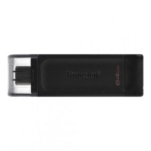MEMORIE USB Type-C KINGSTON 64 GB, cu capac, carcasa plastic, negru, "DT70/64GB" (timbru verde 0.03 lei)