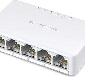 SWITCH MERCUSYS, 10/100 x 5, unmanaged, carcasa plastic, "MS105" (timbru verde 2 lei)